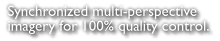 Synchronized multi-perspective imagery for 100% quality control. 